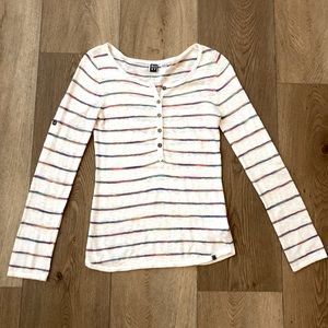 Roxy striped white long sleeve shirt
